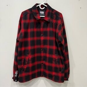 NBA Chicago Bulls Button Down Plaid Flannel Shirt Men’s Size Large